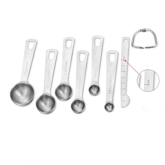Juego de 7 Cucharas Medidoras de Acero Inoxidable para Repostería - Image 2