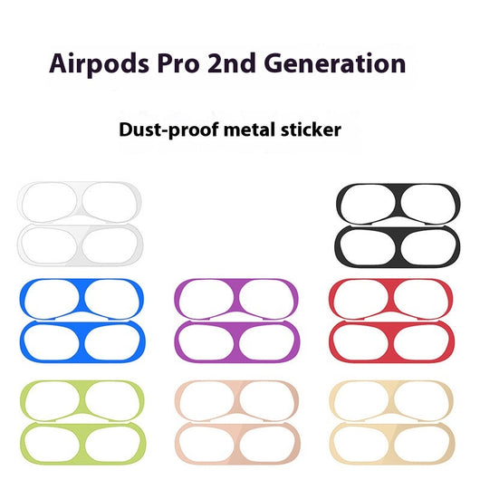 Black metal sticker headphone film, designed to protect the inside of an earbud charging case from dust and fingerprints.