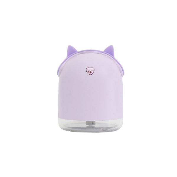 Yellow smart humidifier with cute animal ears and a gold emblem, featuring a transparent base for small spaces. - Image 6