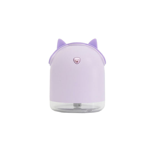 Yellow smart humidifier with cute animal ears and a gold emblem, featuring a transparent base for small spaces. - Image 6
