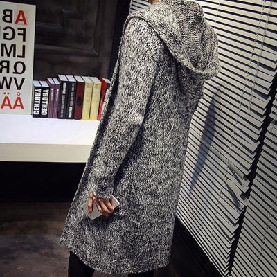 Cardigan Suelto de Mohair con Capucha para Hombre - Suéter Tejido Oversized con Bolsillos - Image 12