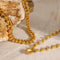 Collar Clavícula Acero Inoxidable Cadena Dorada 18k con Perlas de Amor