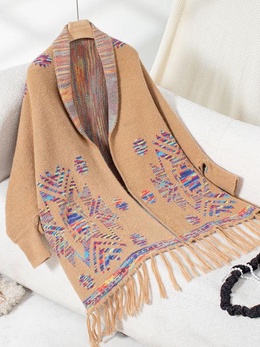 Rebozo Étnico Geométrico Pop con Borlas Artesanales - Image 17