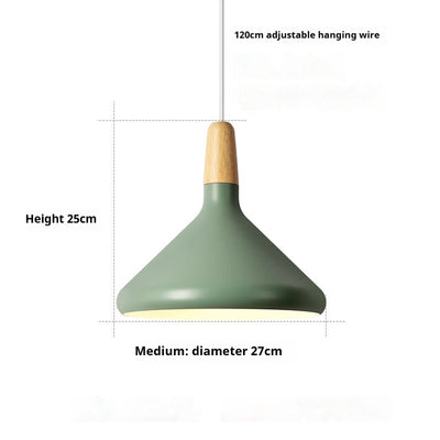 Lámpara Colgante Nórdica de Madera Sólida y Aluminio Diseño Minimalista - Image 15