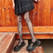 Medias de Malla Negra y Blanca Estilo Harajuku - Diseño Hueco Trendy