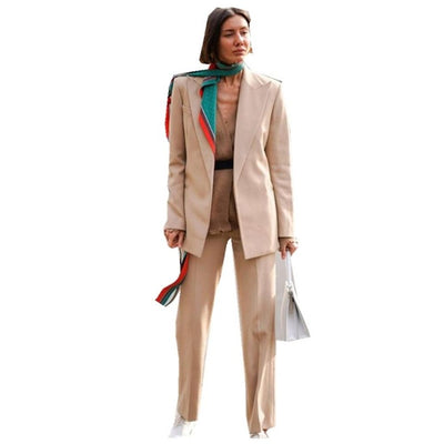 Traje Ejecutivo Naranja para Mujer con Solapa Muesca - Primavera y Otoño - Image 14