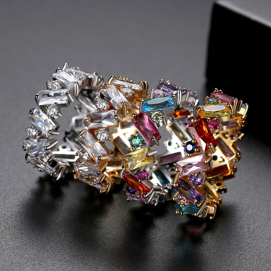 Anillo de Circón Brillante Estilo Europeo y Americano