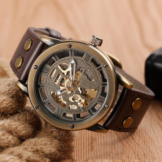 Reloj Mecánico Automático Retro con Diseño Calado para Hombre - Image 9