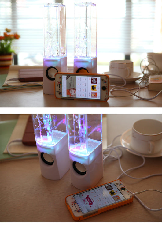 Parlante USB Mini Fuente Danzante con Luces LED para Computadora y Escritorio - Image 7