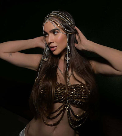Cadena de Pecho Halter Top - Body Chain Metálico - Image 19