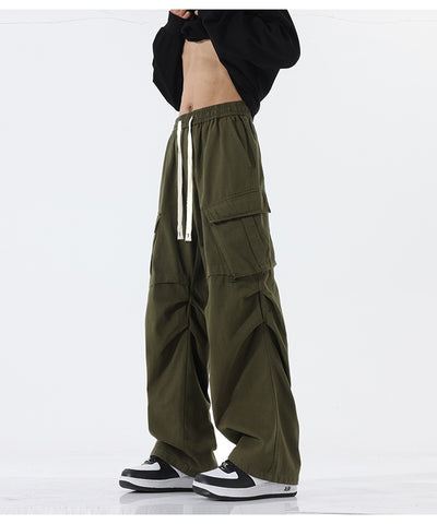 Pantalones Plisados Retro para Hombre - Corte Recto Casual Tendencia - Image 12