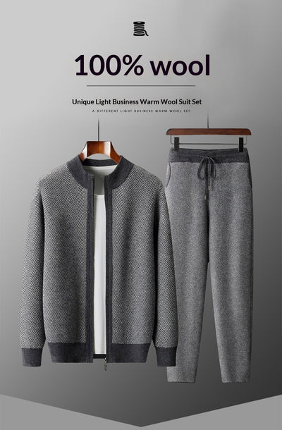 Cardigan de Lana Pura para Hombre con Cierre de Cremallera y Cuello Alto - Image 11