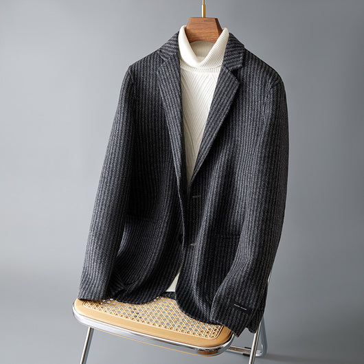 Blazer Reversible de Lana a Rayas para Hombre - Image 6