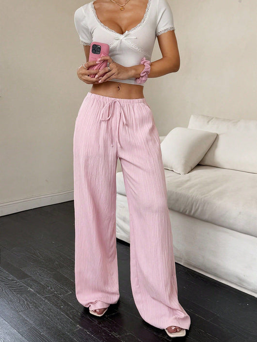 Pantalones Casuales para Mujer con Cintura Ajustable y Detalles de Cordones - Image 16
