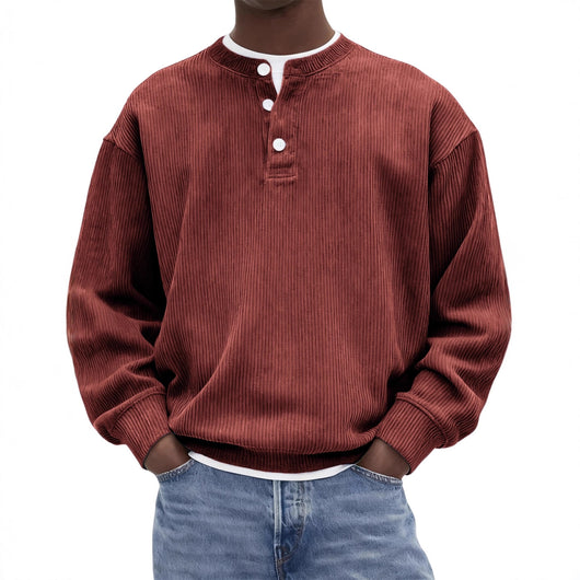 Suéter de Algodón Pana Acanalado para Hombre - Casual y Elegante - Image 3