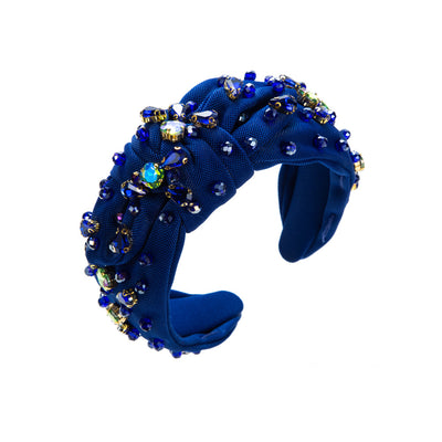 Diadema Elegante Ancha con Nudo y Cristales - Image 4