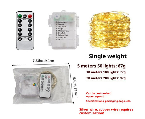 Cadena de Luces LED Impermeable con Control Remoto para Decoración de Fiestas y Bodas