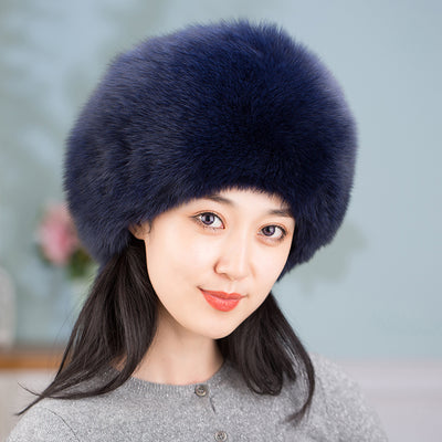 Gorro Abrigador de Piel de Zorro con Protección Auditiva para Mujer - Image 22