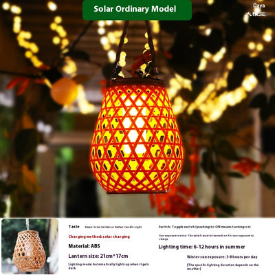 Luces Solares Decorativas Tejidas en Bambú - Image 14