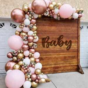 Set de Globos Metalizados Oro Rosado para Fiestas