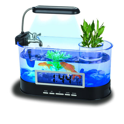Acuario Escritorio USB con Reloj, Temperatura y Organizador - Image 15
