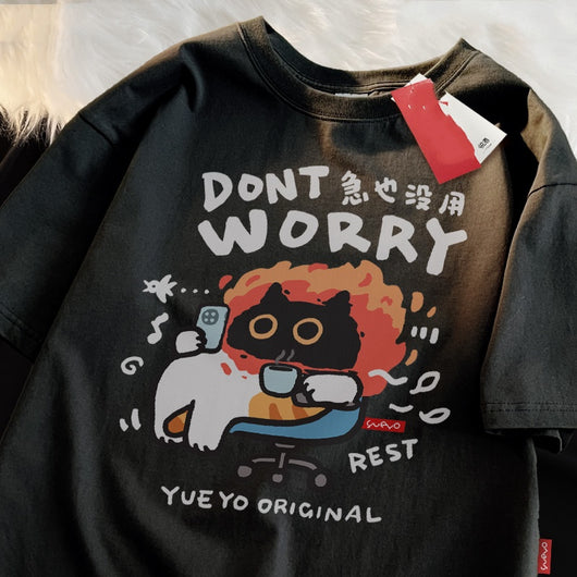 Camiseta Suelta de Algodón para Hombre - Diseño Divertido Manga Corta Verano - Image 2