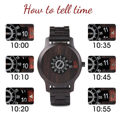 Reloj de Bambú Redondo para Hombre - Diseño Creativo - Image 5
