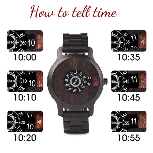 Reloj de Bambú Redondo para Hombre - Diseño Creativo - Image 5