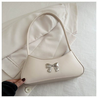 Bolsa de Hombro Minimalista Texturizada con Detalle de Moño Elegante - Image 29