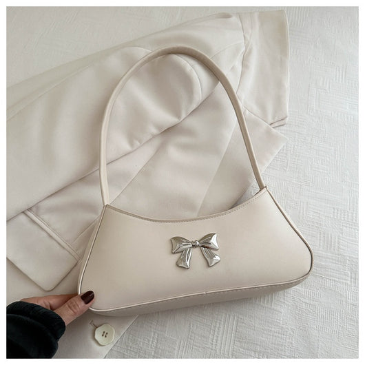 Bolsa de Hombro Minimalista Texturizada con Detalle de Moño Elegante - Image 29