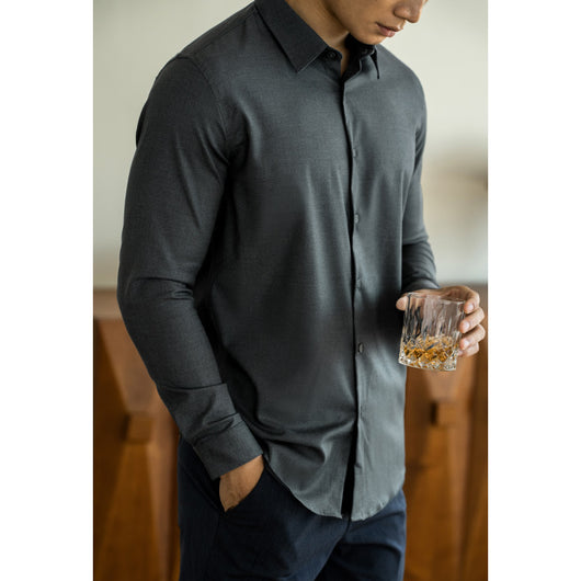 Camisa de Lana Modal Estilo Old Money para Hombre - Image 5