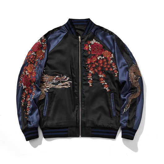 Chaqueta Beisbolera Hombre con Bordado de Dragón - Estilo Casual Reforzado - Image 10