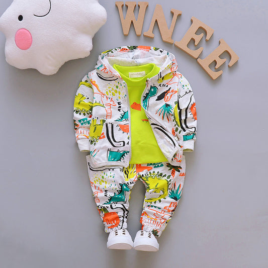 Conjunto de Tres Piezas de Suéter Casual para Niño