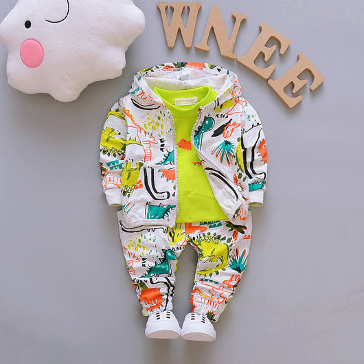 Conjunto de Tres Piezas de Suéter Casual para Niño