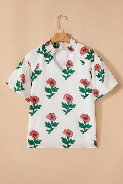 Blusa Floral de Verano con Escote en V - Image 8