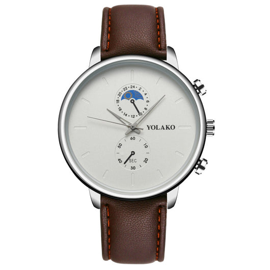 Reloj de Pulsera Ultra Delgado para Hombre con Correa de Cuero - Image 7