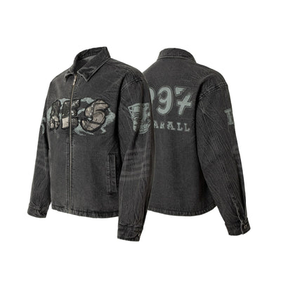 Chaqueta de Motociclista Denim con Bordados - Image 8