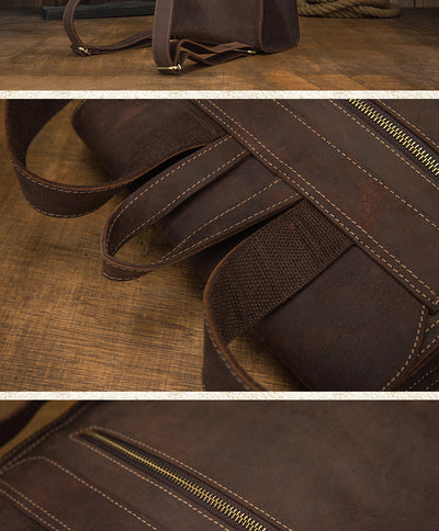 Mochila de Cuero Casual Estilo Británico para Hombre - Image 14