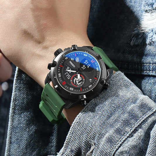 Reloj Deportivo para Hombre con Esfera Luminosa y Detalles en Metal