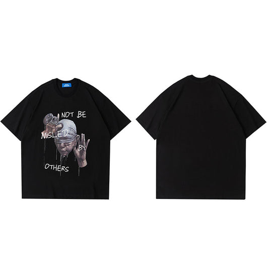 Camiseta Hip-Hop Casual con Estampado de Avatar Personalizado para Hombre - Image 9