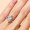Anillo de Plata Esterlina con Diamante Diseño Gota de Agua Doble Capa