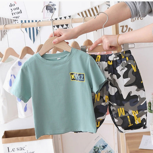 Conjunto de Verano Infantil Camuflado - Short y Playera para Niños y Niñas - Image 2