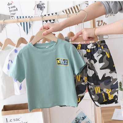 Conjunto de Verano Infantil Camuflado - Short y Playera para Niños y Niñas - Image 2