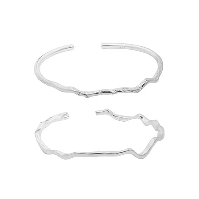 Pulsera de Plata Esterlina con Diseño Minimalista de Líneas Irregulares - Image 13