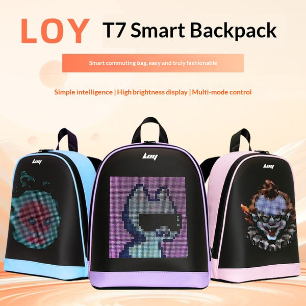 Mochila Inteligente LED Impermeable con Pantalla Luminosa