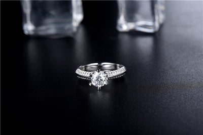 Anillo de Plata 925 para Mujer con Diamante de Seis Puntas - Image 8