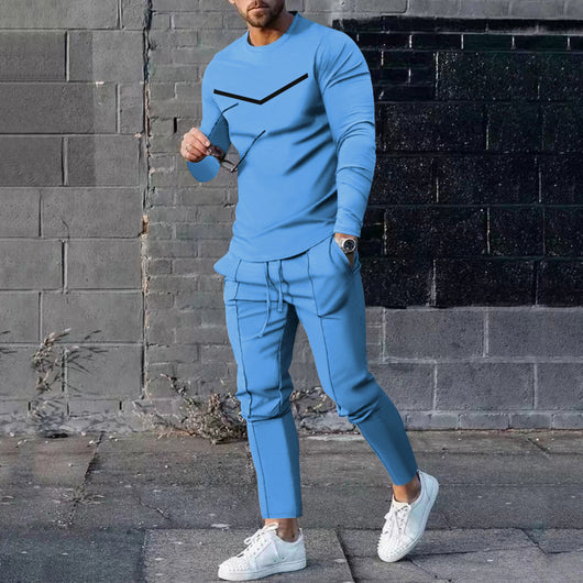 Conjunto Elegante de Pantalón y Camiseta Manga Larga para Hombre - Image 22
