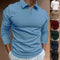 Camisa Casual Ejecutiva de Manga Larga con Solapa - Colores Sólidos para Hombre