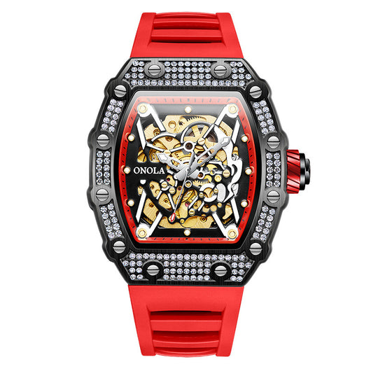 Reloj Automático para Hombre con Cristales y Correa de Silicona Resistente al Agua - Image 11
