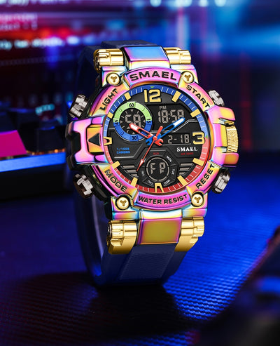 Reloj Deportivo Multifunción Dual Display en Aleación Multicolor - Image 10